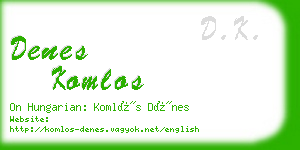 denes komlos business card